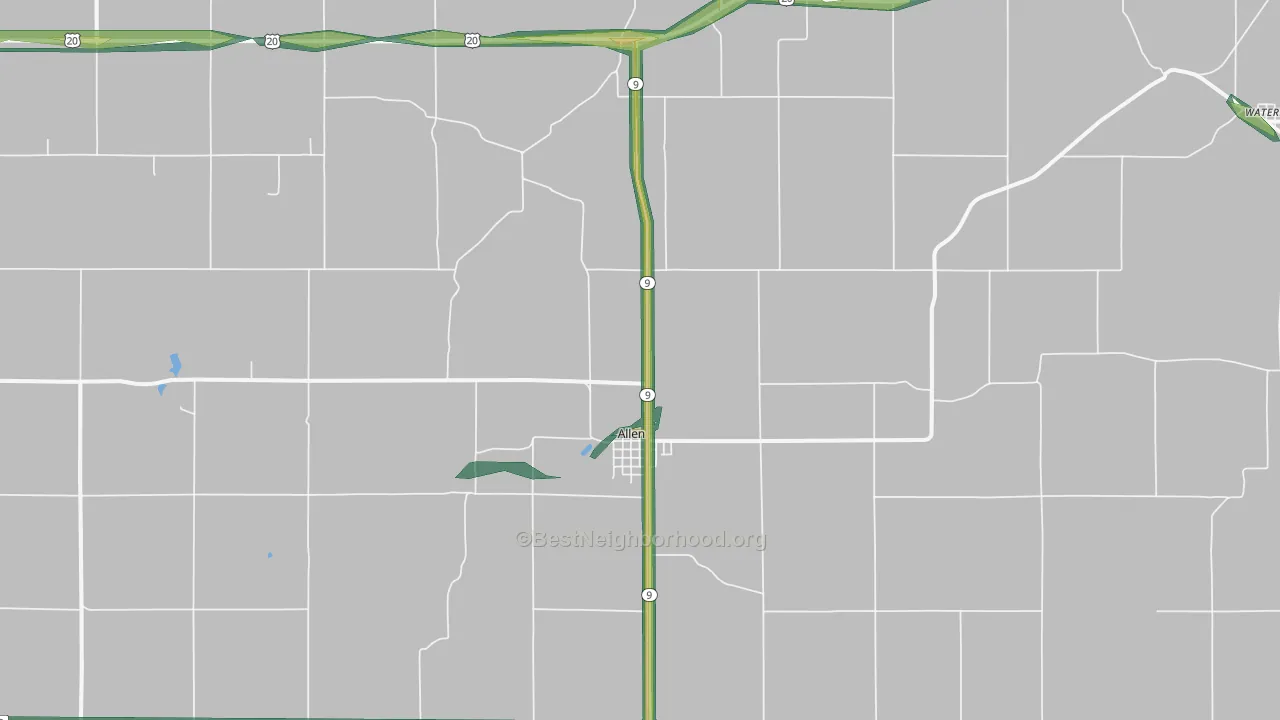 68710, NE Map of Noise Levels in 68710