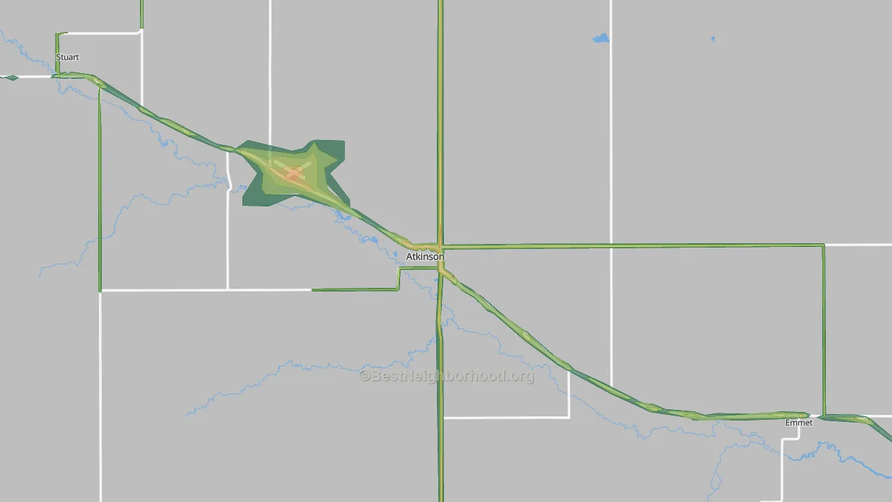 68713, NE Map of Noise Levels in 68713
