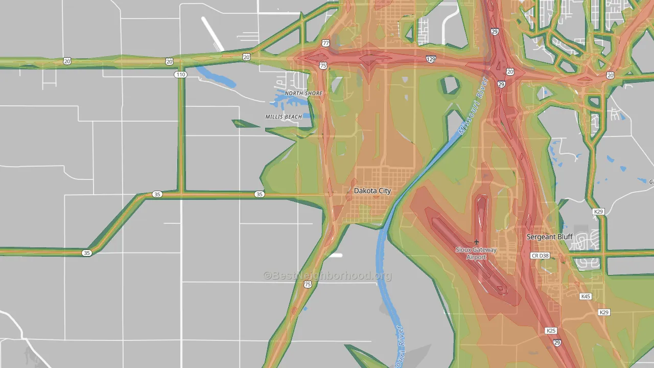 68731, NE Map of Noise Levels in 68731
