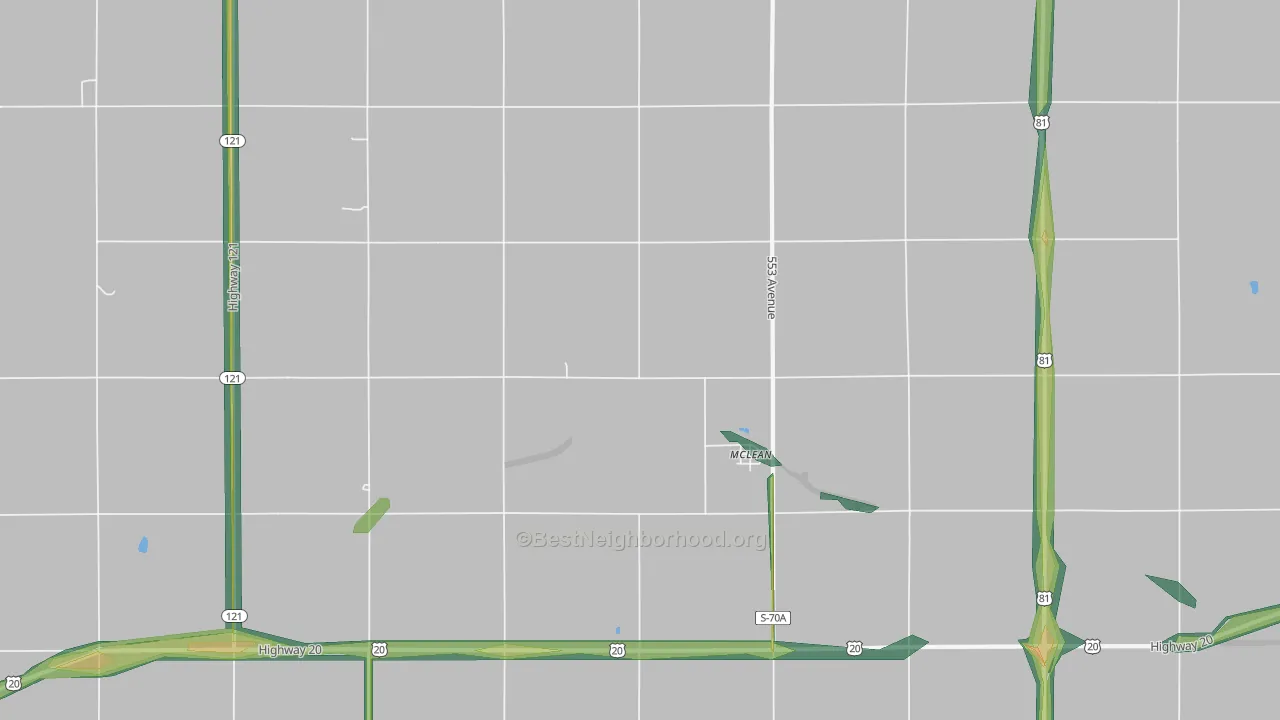 68747, NE Map of Noise Levels in 68747