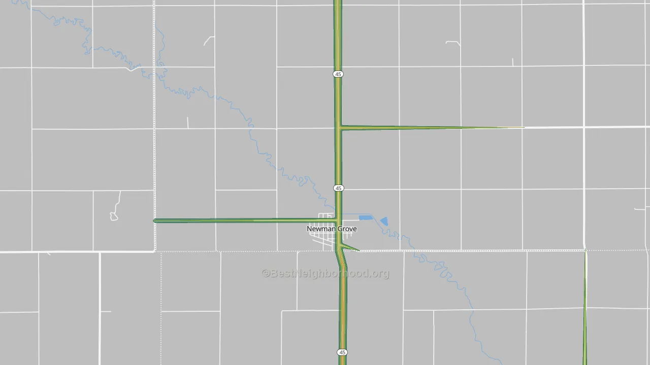 68758, NE Map of Noise Levels in 68758