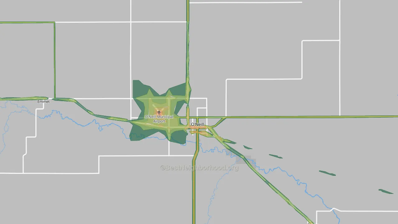 68763, NE Map of Noise Levels in 68763
