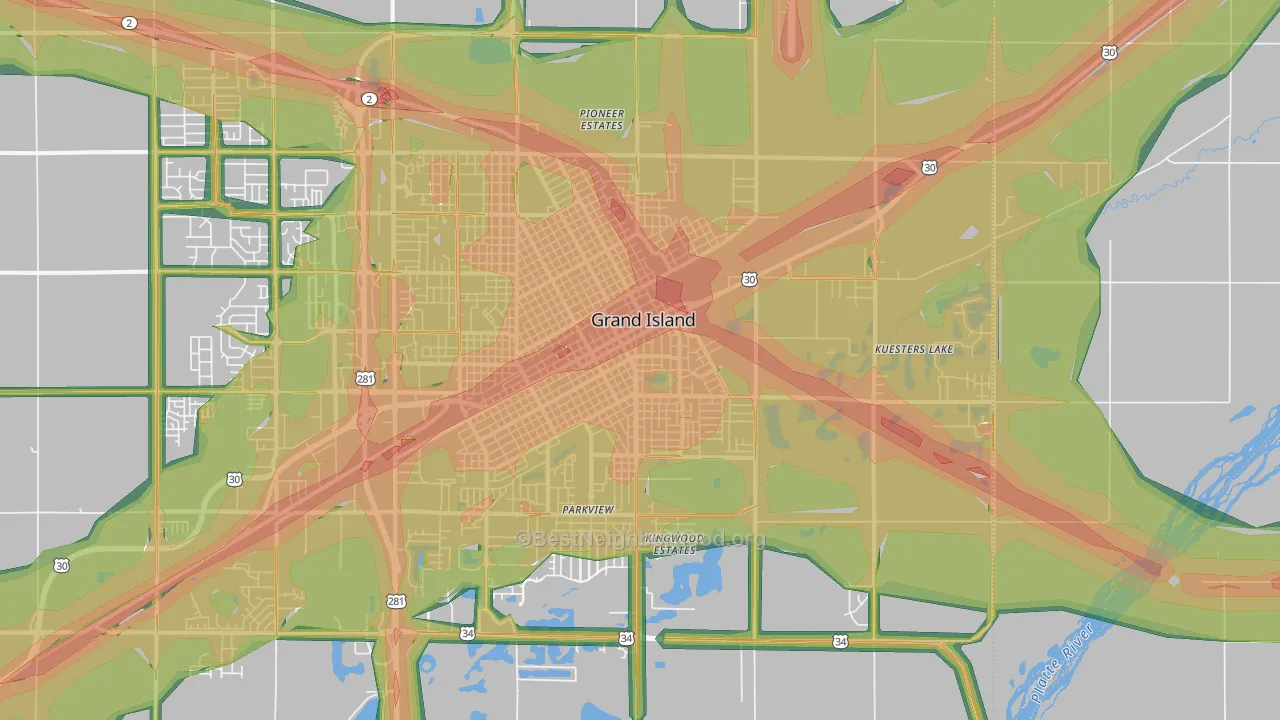 68801, NE Map of Noise Levels in 68801