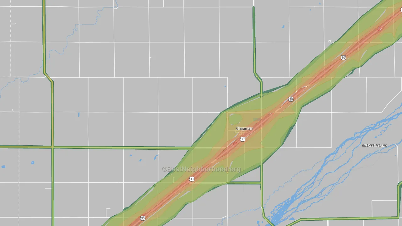 68827, NE Map of Noise Levels in 68827