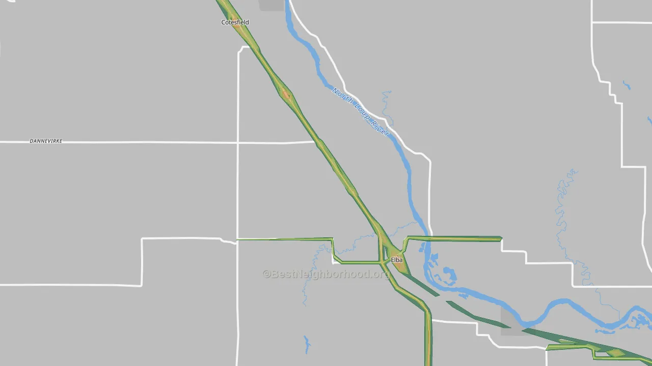 68835, NE Map of Noise Levels in 68835