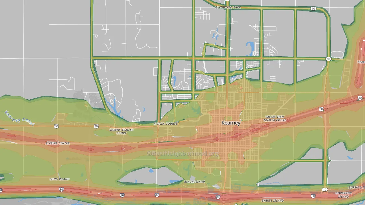 68845, NE Map of Noise Levels in 68845