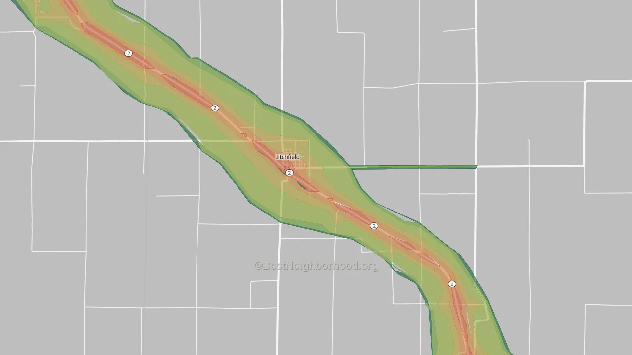 68852, NE Map of Noise Levels in 68852