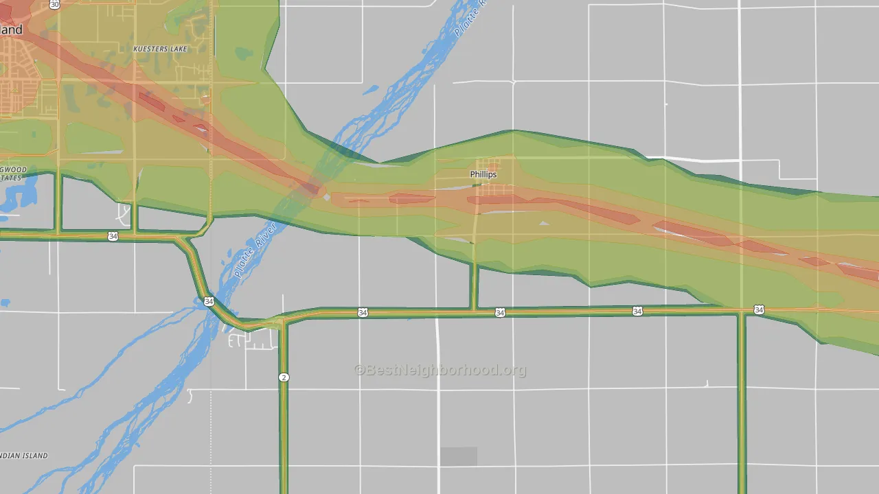 68865, NE Map of Noise Levels in 68865