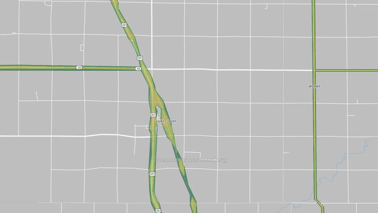 68872, NE Map of Noise Levels in 68872