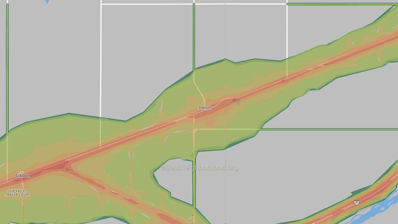 68876, NE Map of Noise Levels in 68876