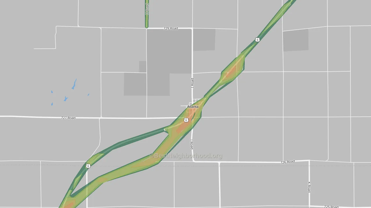 68923, NE Map of Noise Levels in 68923