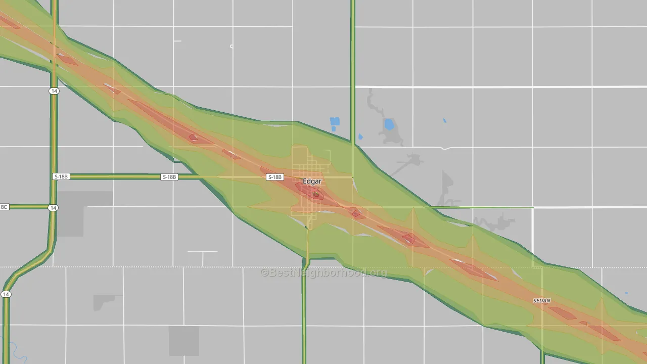 68935, NE Map of Noise Levels in 68935