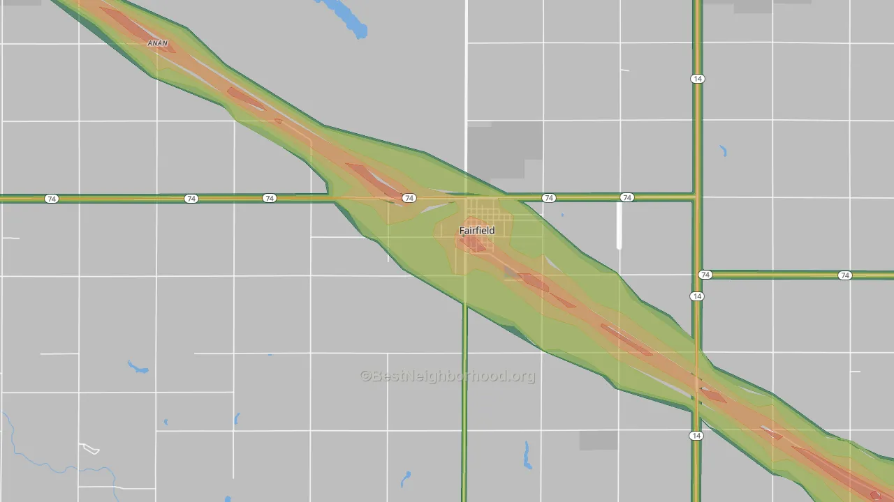 68938, NE Map of Noise Levels in 68938