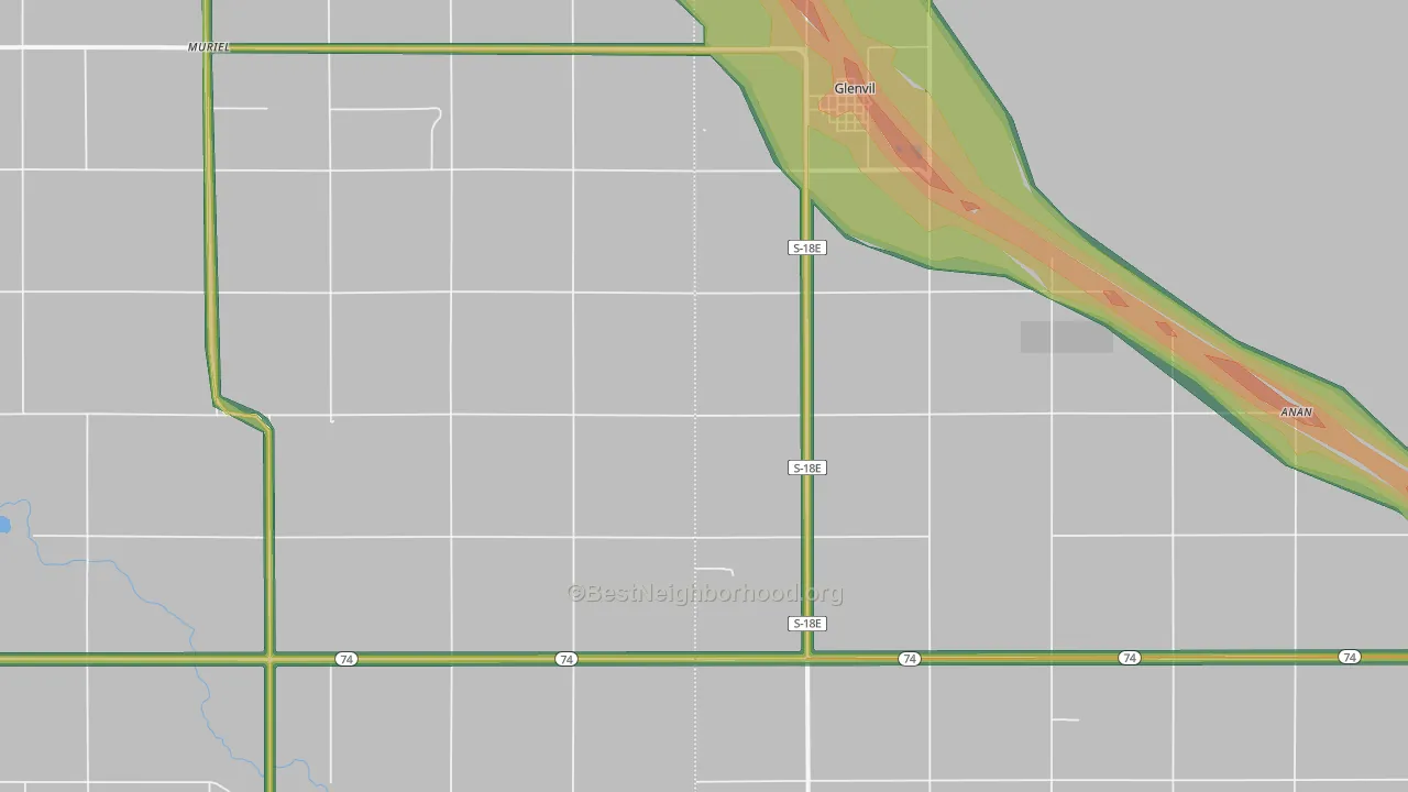 68941, NE Map of Noise Levels in 68941