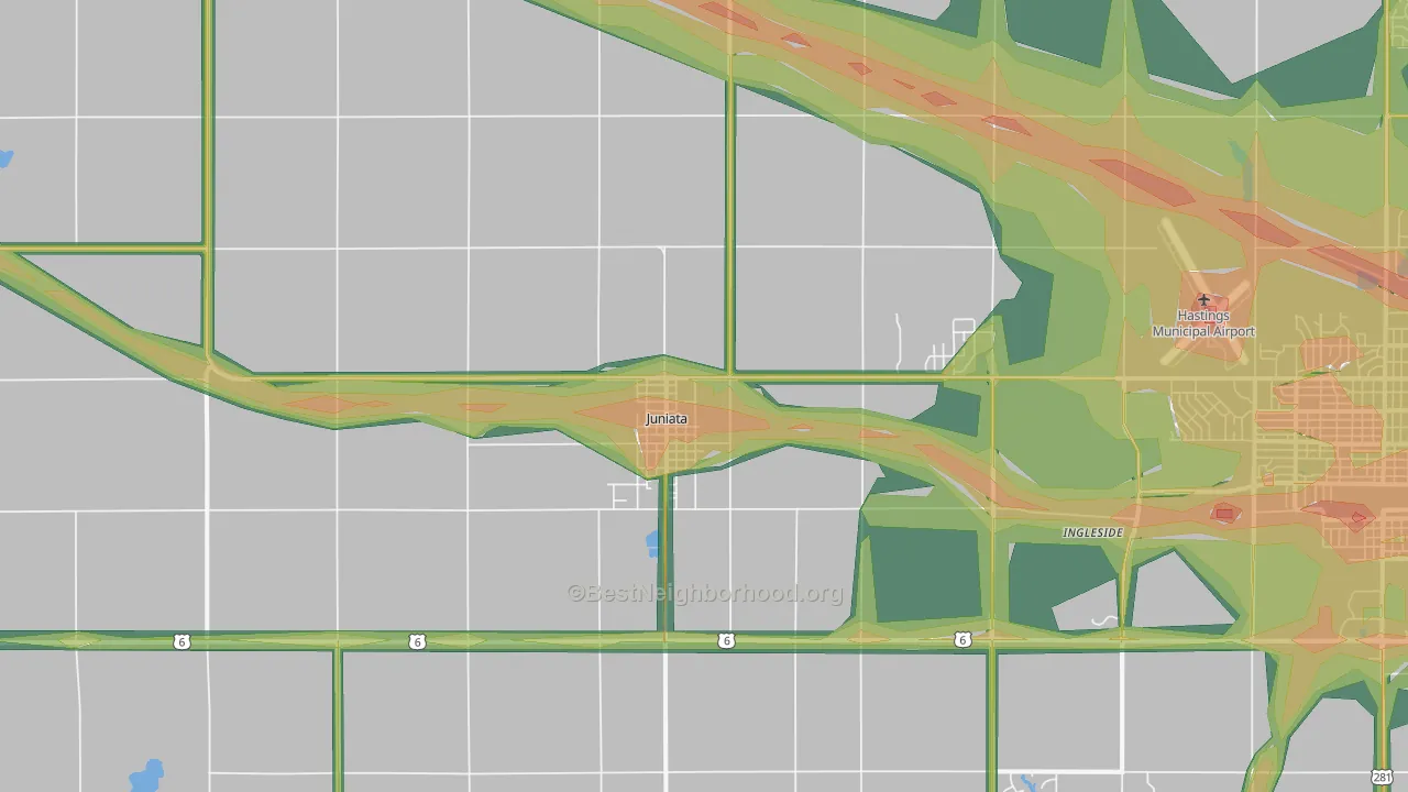 68955, NE Map of Noise Levels in 68955