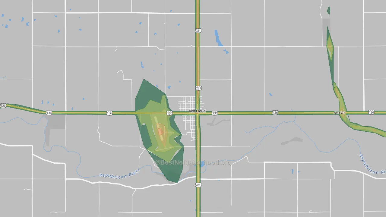 68970, NE Map of Noise Levels in 68970