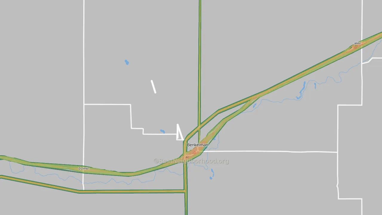 69021, NE Map of Noise Levels in 69021