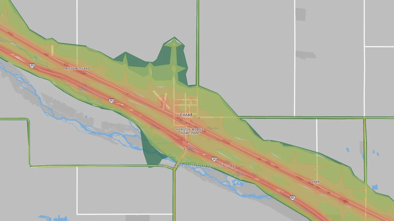 69130, NE Map of Noise Levels in 69130