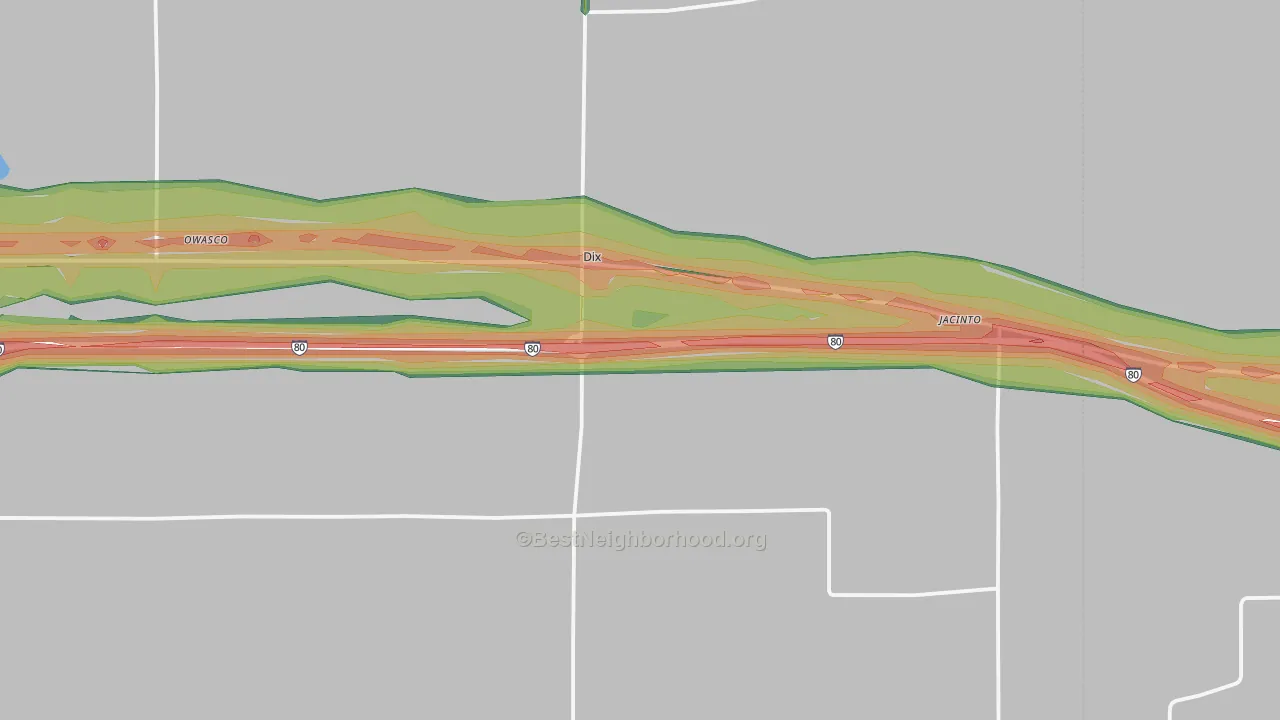 69133, NE Map of Noise Levels in 69133