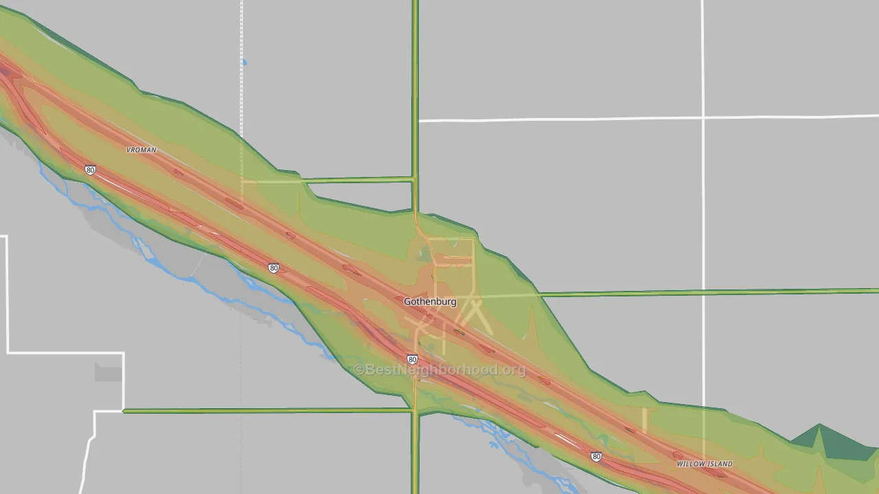 69138, NE Map of Noise Levels in 69138