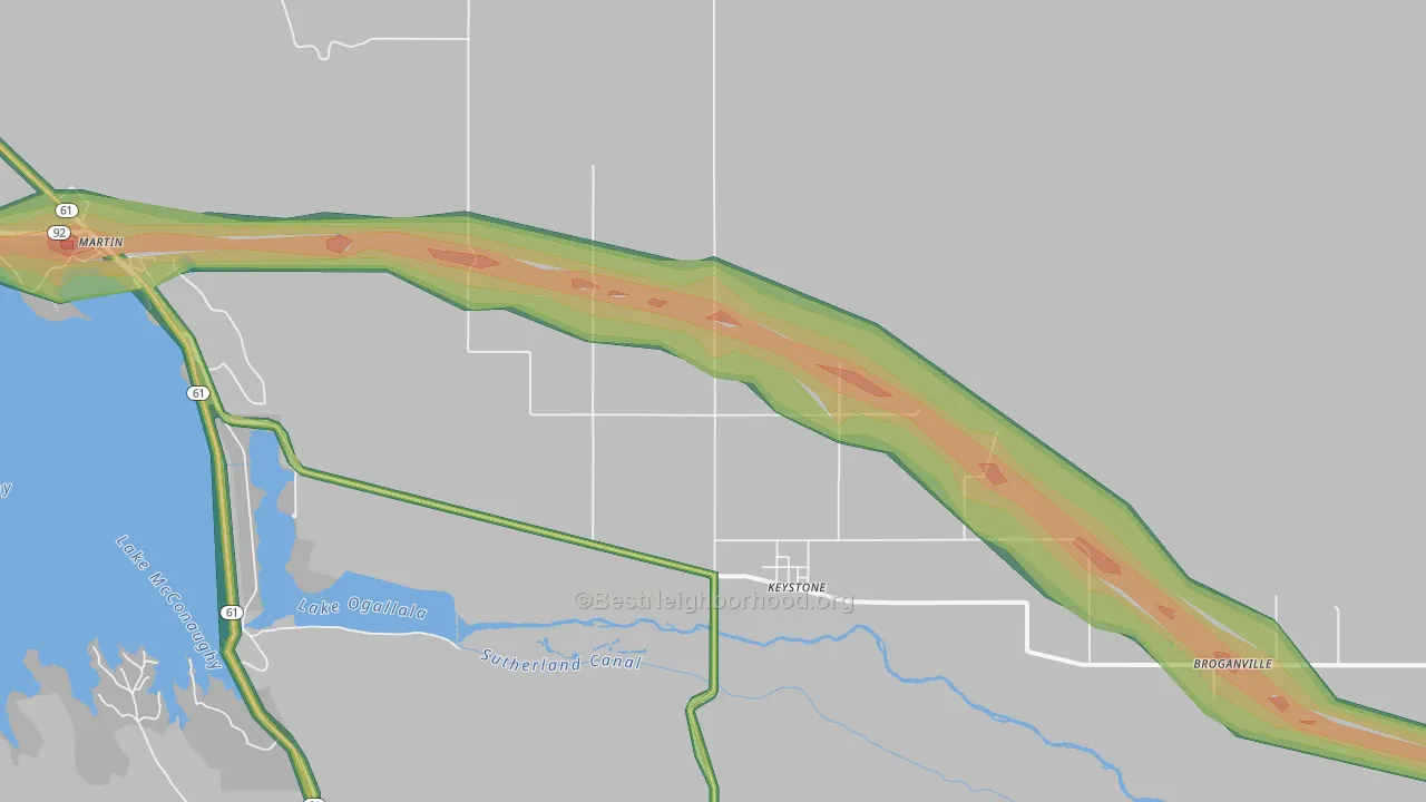 69144, NE Map of Noise Levels in 69144