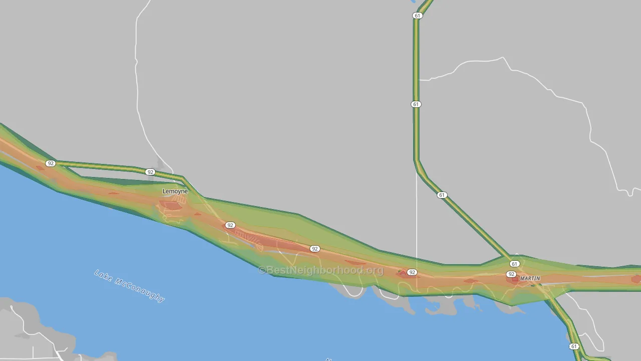 69146, NE Map of Noise Levels in 69146