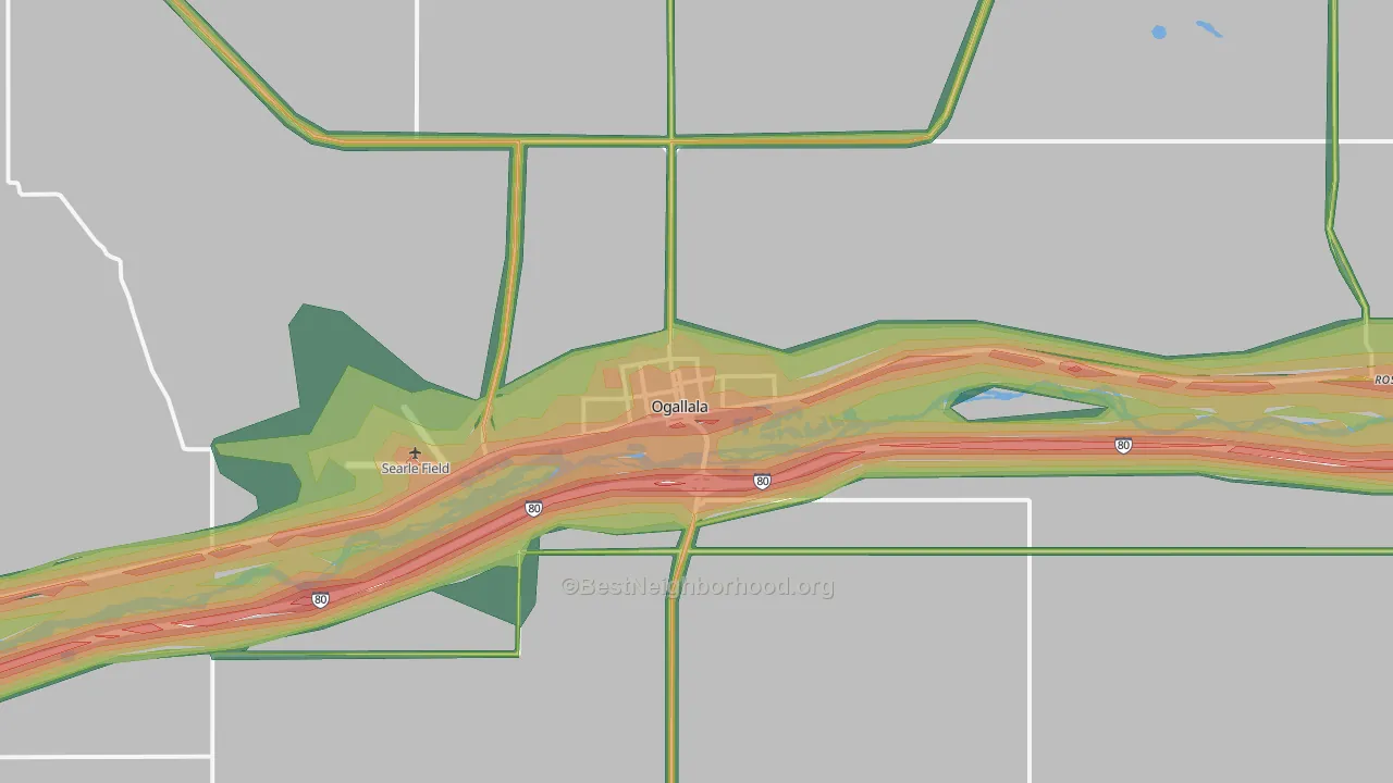 69153, NE Map of Noise Levels in 69153