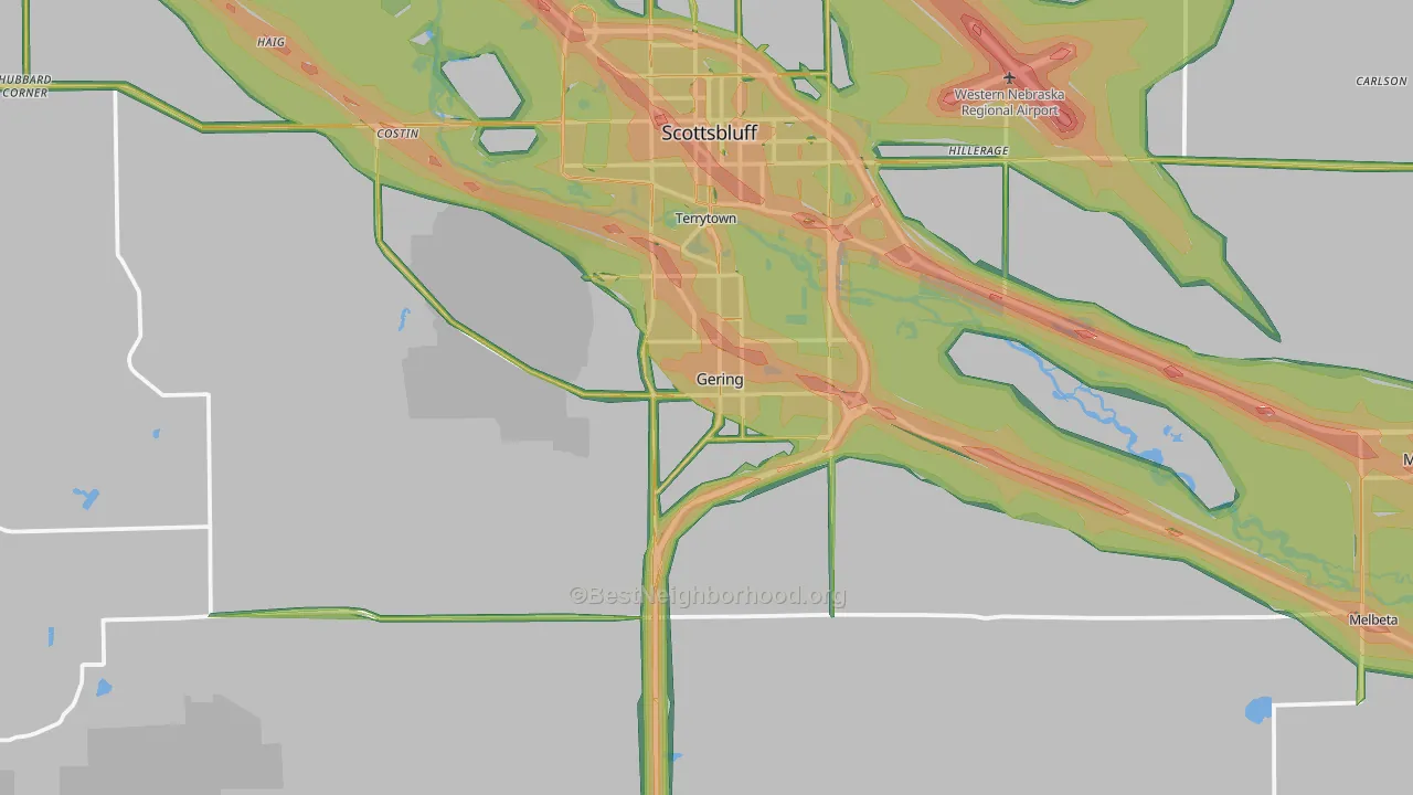 69341, NE Map of Noise Levels in 69341