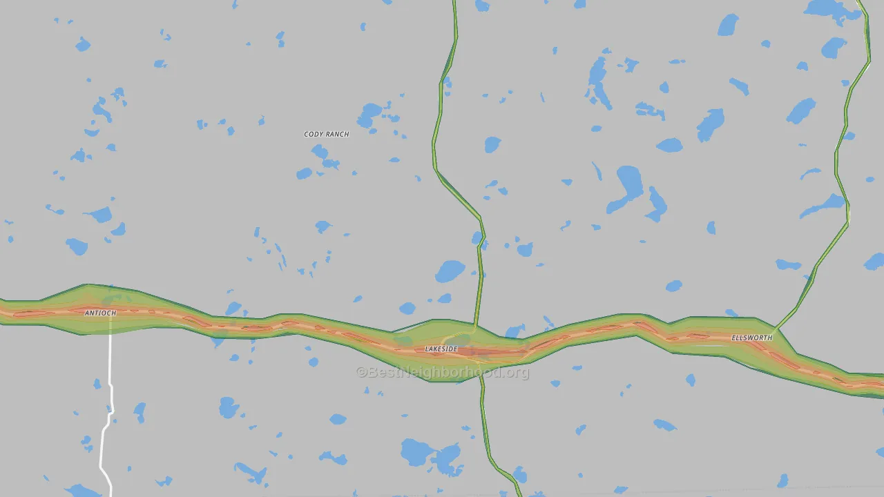 69351, NE Map of Noise Levels in 69351