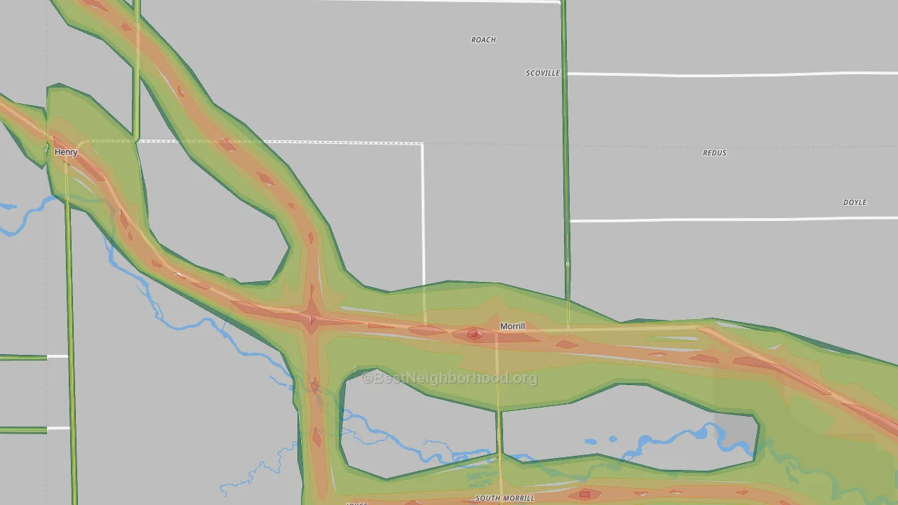 69358, NE Map of Noise Levels in 69358