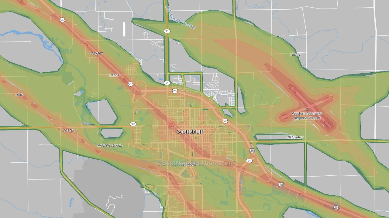 69361, NE Map of Noise Levels in 69361