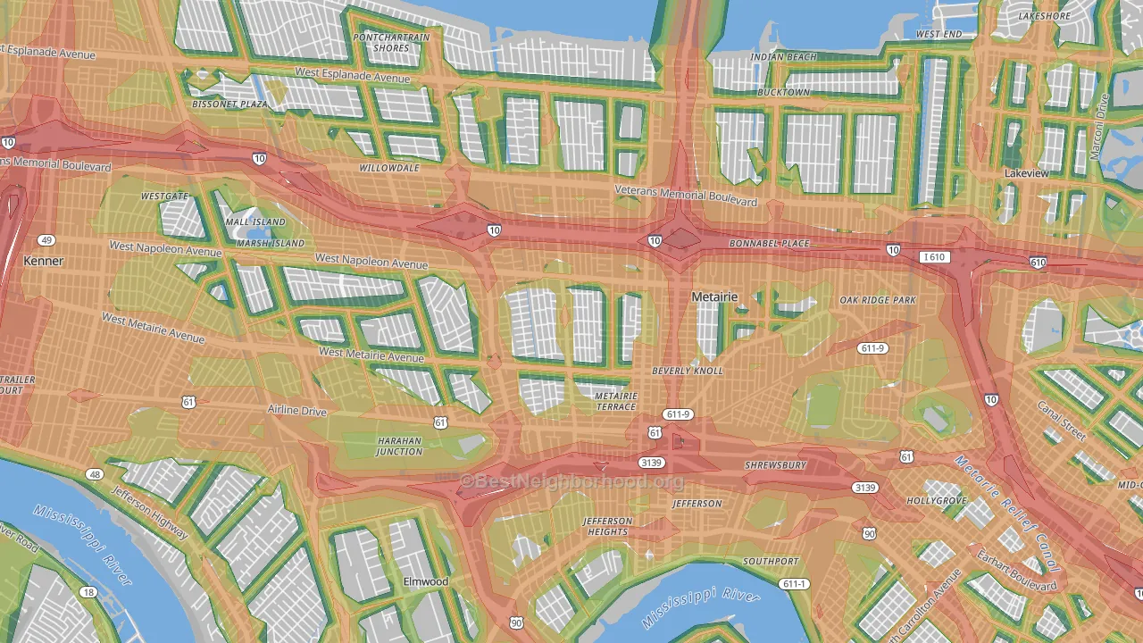 70001, LA Map of Noise Levels in 70001