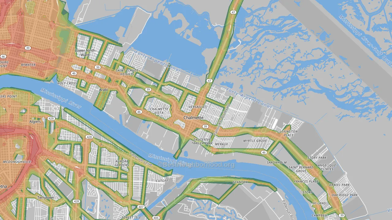 70043, LA Map of Noise Levels in 70043