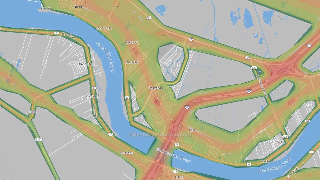 70047, LA Map of Noise Levels in 70047