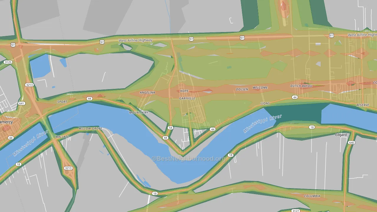 70051, LA Map of Noise Levels in 70051