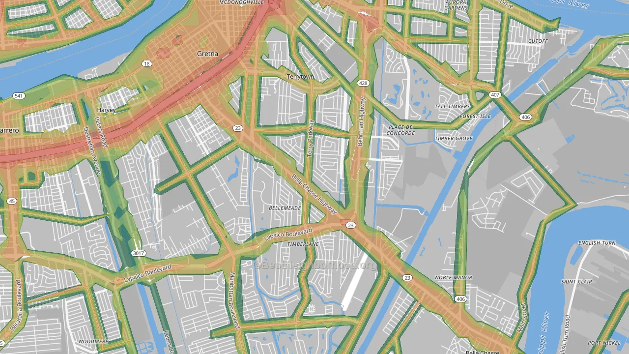 70056, LA Map of Noise Levels in 70056