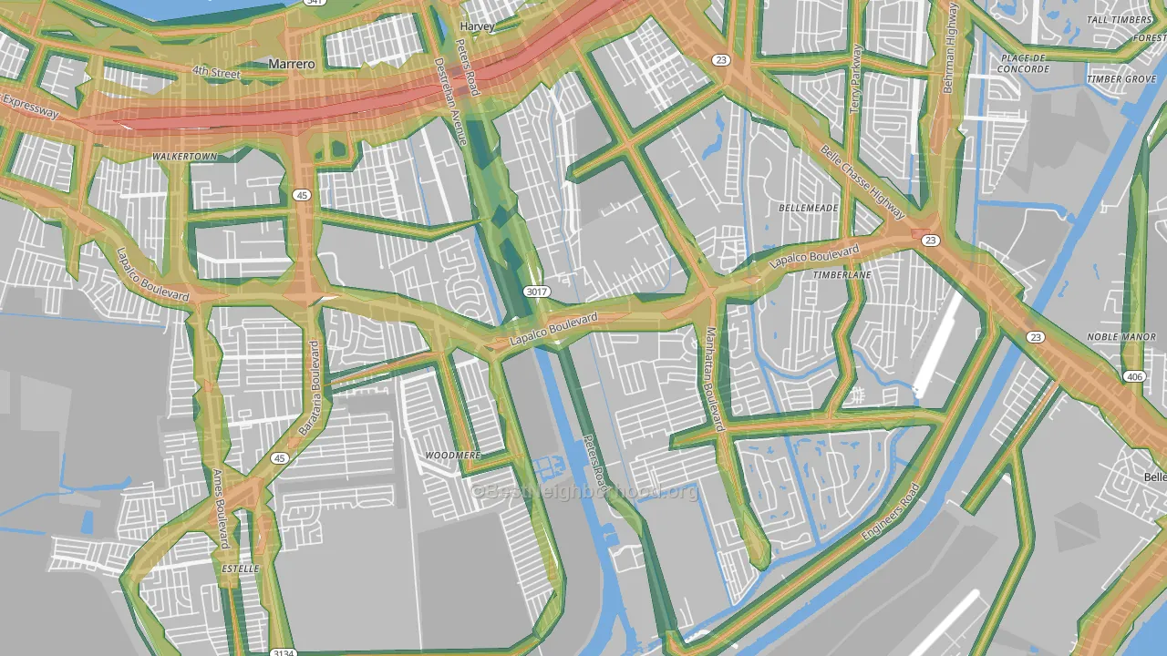 70058, LA Map of Noise Levels in 70058