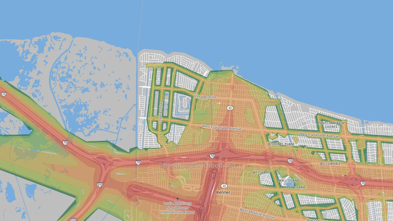 70065, LA Map of Noise Levels in 70065
