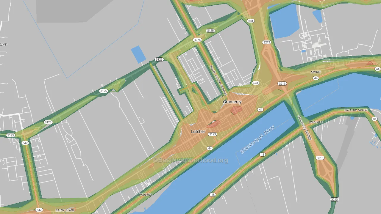 70071, LA Map of Noise Levels in 70071