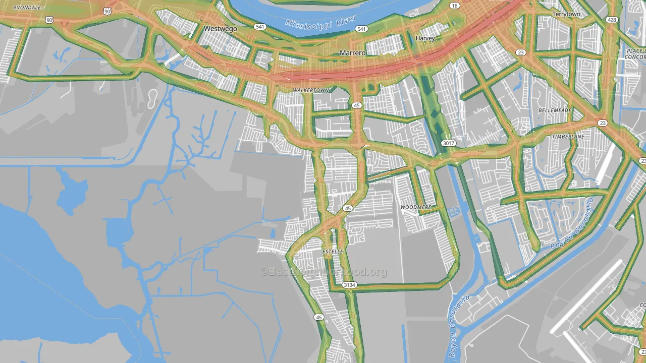 70072, LA Map of Noise Levels in 70072