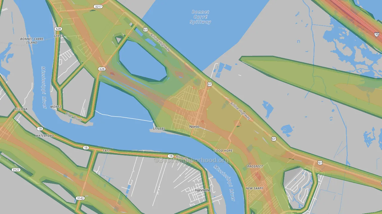 70079, LA Map of Noise Levels in 70079