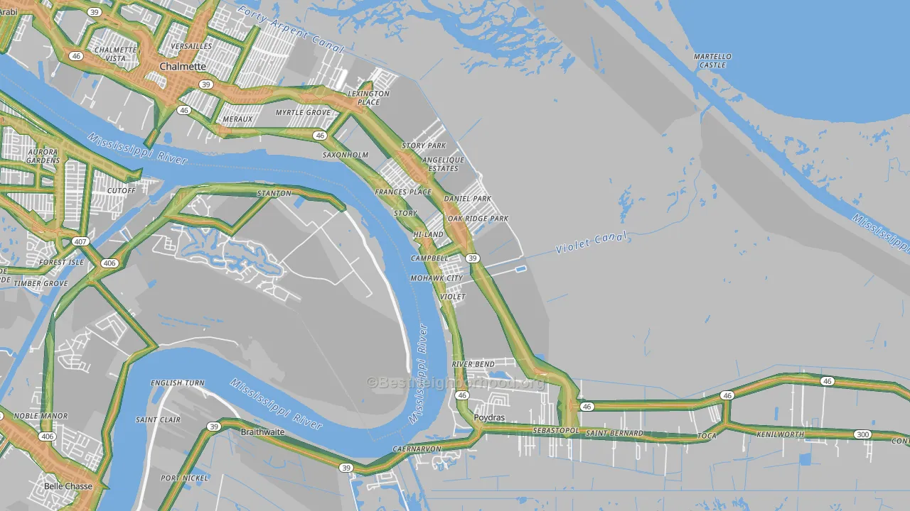 70092, LA Map of Noise Levels in 70092