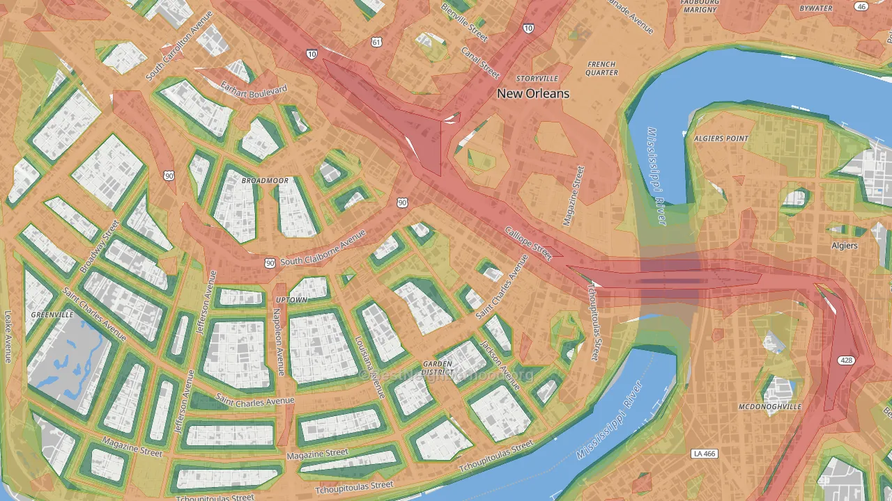 70113, LA Map of Noise Levels in 70113