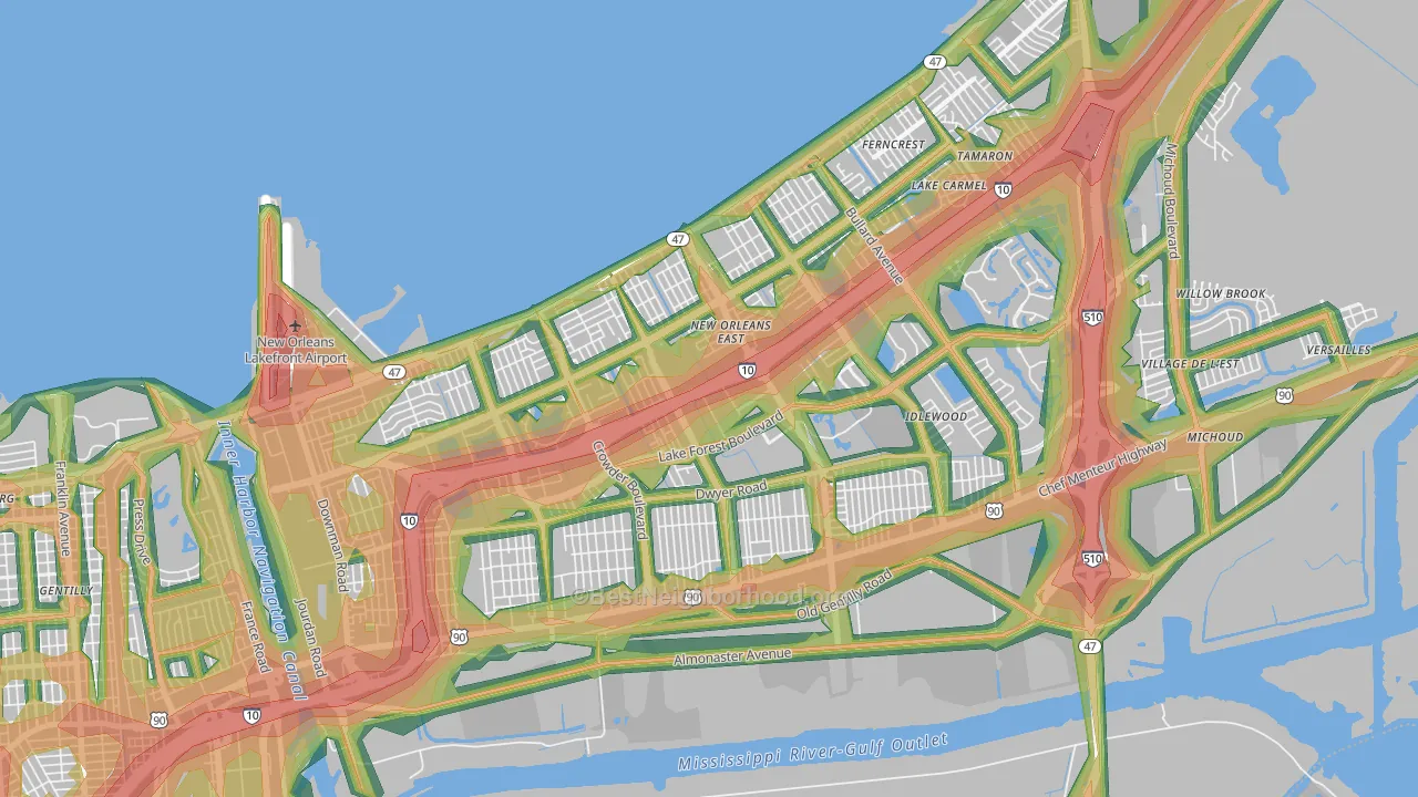 70127, LA Map of Noise Levels in 70127