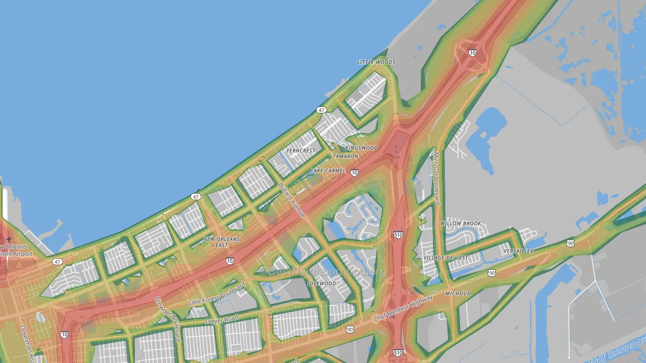 70128, LA Map of Noise Levels in 70128