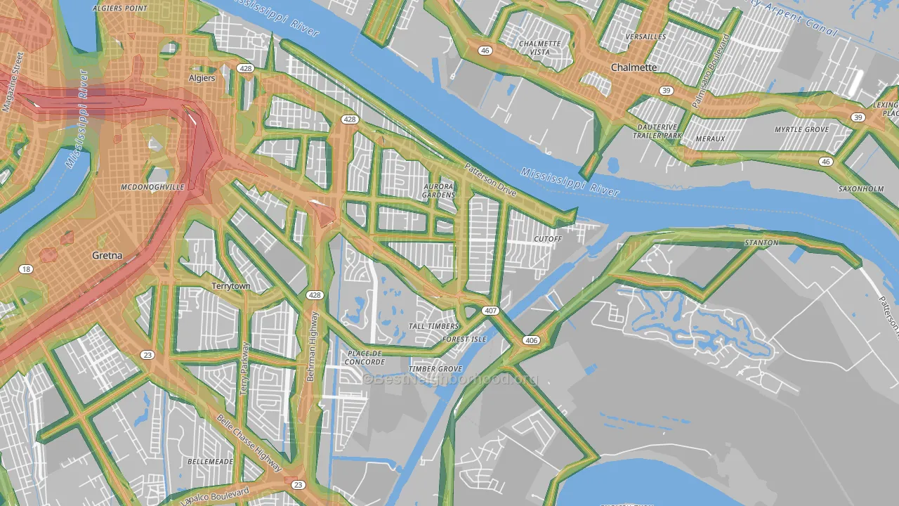 70131, LA Map of Noise Levels in 70131