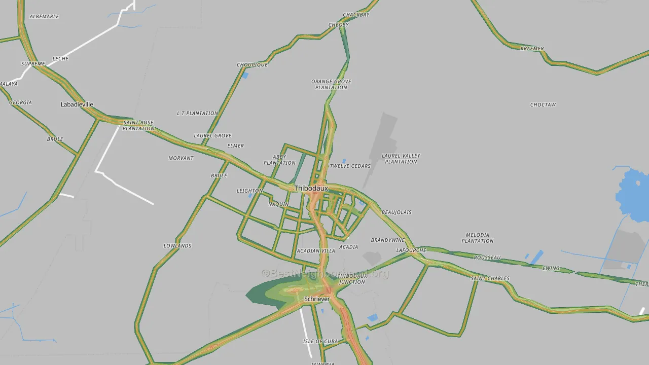 70301, LA Map of Noise Levels in 70301