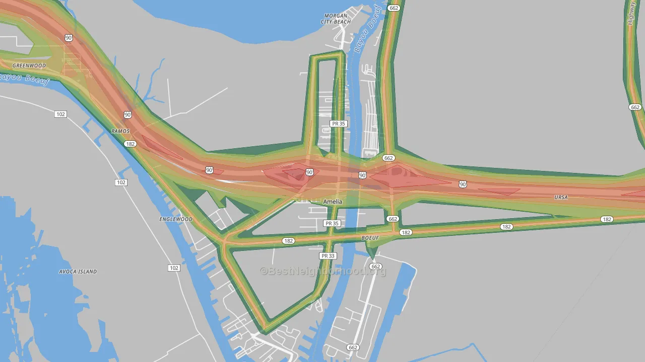 70340, LA Map of Noise Levels in 70340