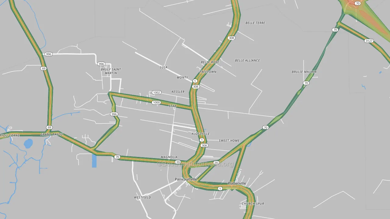 70341, LA Map of Noise Levels in 70341
