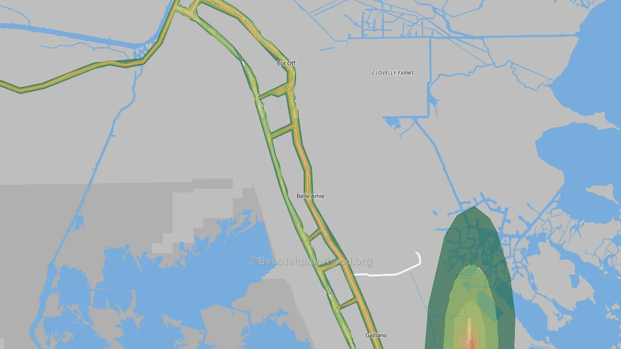 70345, LA Map of Noise Levels in 70345